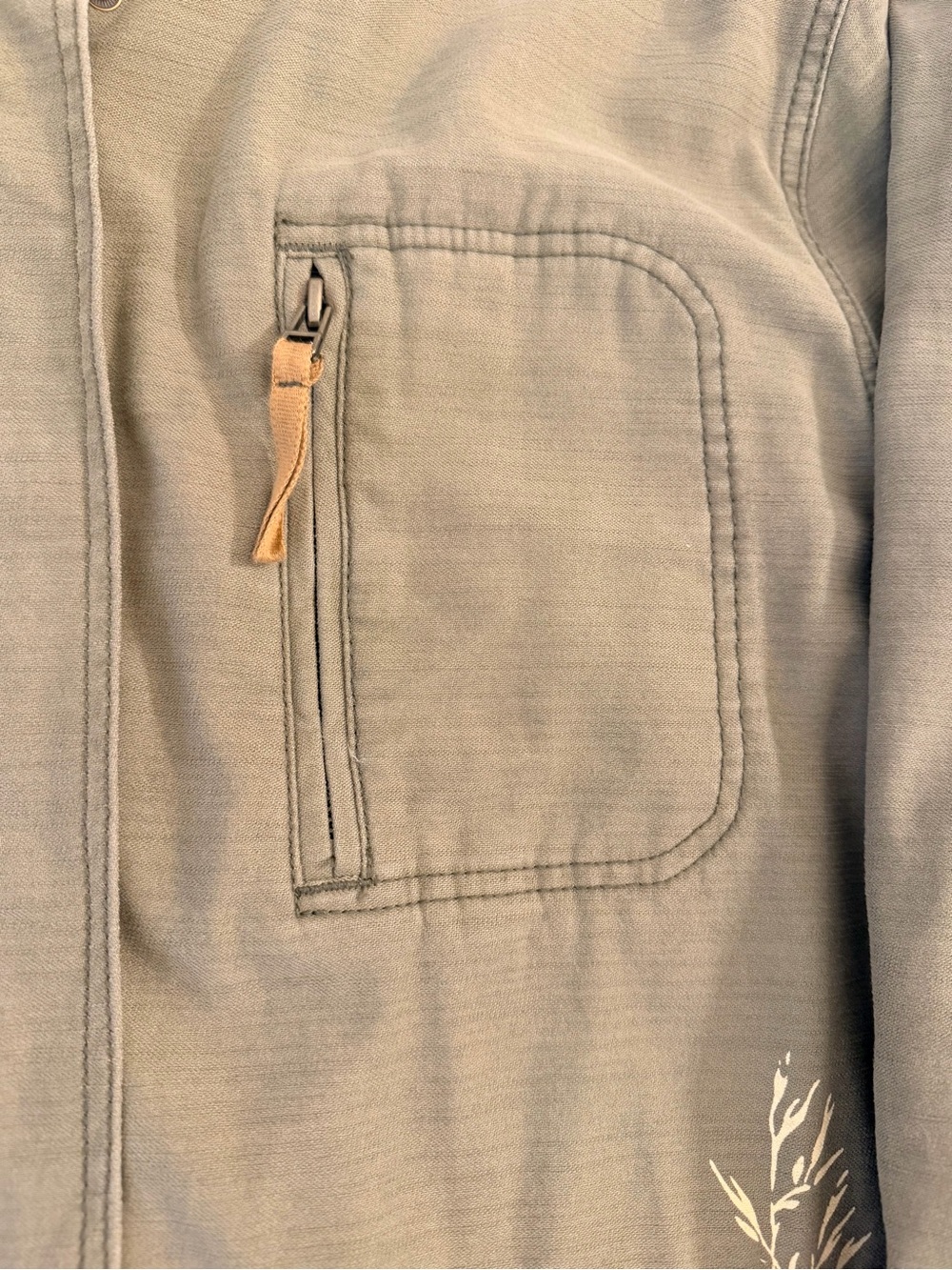 Anthropologie Olive Green Embroidered Beaded  Floral Utility Shacket Size XL - Picture 10 of 15